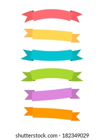 Ribbons set. Modern flat style and colors. Vector illustration.
