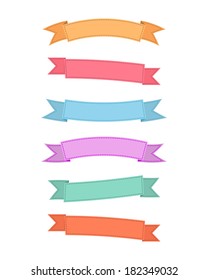 Ribbons set. Modern style and colors. Vector illustration.