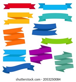 Ribbons set, on white background, Vector Illustration