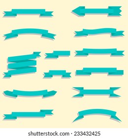 ribbons set with shadow. vector illustration