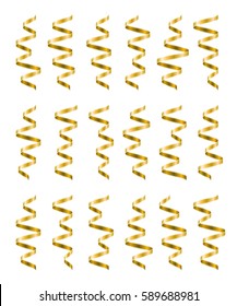 Ribbons set of various isolated forms. Colorful serpentine. Celebration confetti swirls