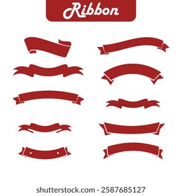 Ribbons set vector design collection