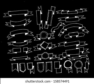  Ribbons Set Vector Illustration 