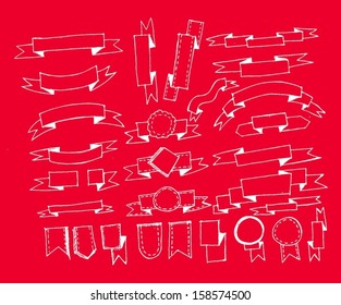  Ribbons Set Vector Illustration 