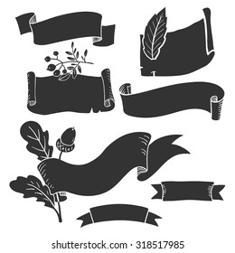 Ribbons Set, Vector Illustration. Banners for websites. 