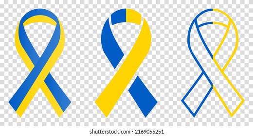Cintas de solidaridad con Ucrania se pusieron en marcha. Ilustración del vector aislada en fondo transparente