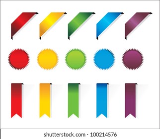 Ribbons and stickers set.