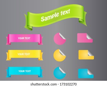 Ribbons and stickers set