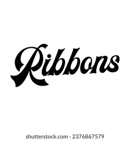 ribbons text on white background.