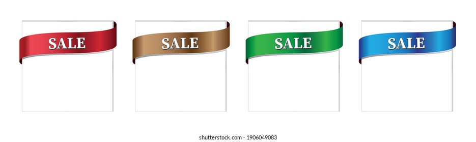 Ribbons-Vektorset für neue, Hot-Sale-Artikel, kostenlos, Rabatt, Verkauf und ausverkaufte Artikel,