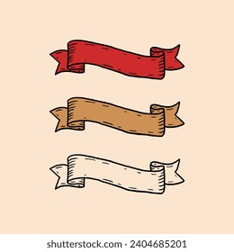 ribbons vintage retro style illustration vector template