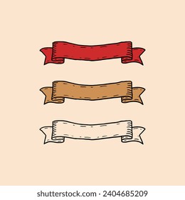 ribbons vintage retro style illustration vector template