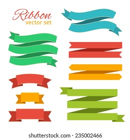 ribbons vintage style for design. vector set 