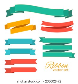 ribbons vintage style for design. vector set 