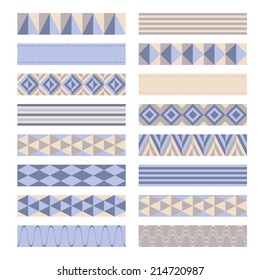 Ribbons. Washi tapes vector set.
