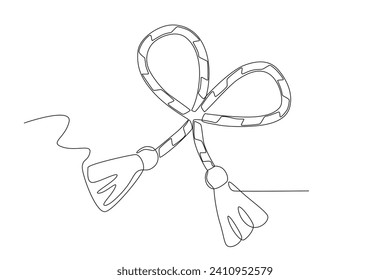 Un Martisor con forma de cinta. Dibujo de una línea martisor