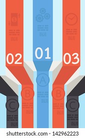 ribbon-tape infographic design background, vector
