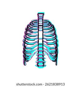 Ribcage drawing depicts human skeleton anatomy art