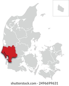 Mapa RIBE Provincia de DINAMARCA Mapa isométrico 3d
