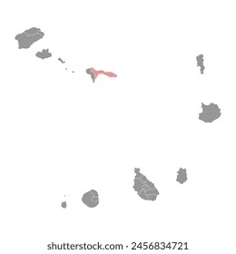 Ribeira Brava municipality map, administrative division of Cape Verde. Vector illustration.