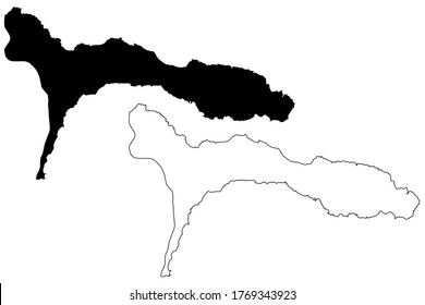 Ribeira Brava municipality (Republic of Cabo Verde, concelhos, Cape Verde, Sao Nicolau island, archipelago) map vector illustration, scribble sketch Ribeira Brava map