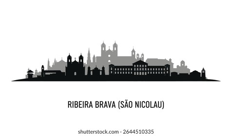 Ribeira Brava Skyline Silhouette Madeira.