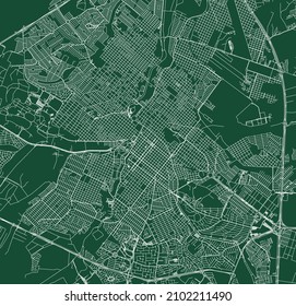 Ribeirao Preto city Brazil municipality vector map. Green street map, municipality area, white lines. Urban skyline panorama for tourism.