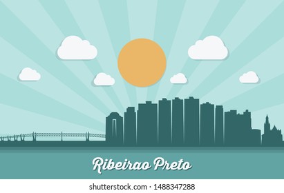 Ribeirao Preto skyline - Brazil - vector illustration