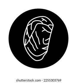 Ribeye beef steak color line icon. Cutting meat. Pictogram for web page, mobile app, promo.