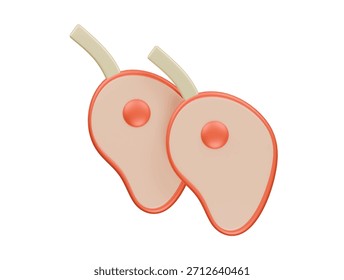 Ribeye Steak Symbol 3D-Illustration rendern