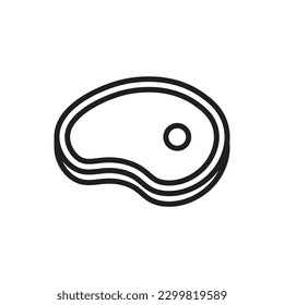 Ribeye Steak Outline Icon Vektorgrafik