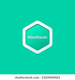 Riboflavin icon vector or Riboflavin label vector isolated on tosca background. Best Riboflavin Icon vector for design element. For riboflavin labels on health products.