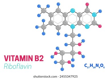 Riboflavin Vitamin B2 Molekülstruktur Illustration