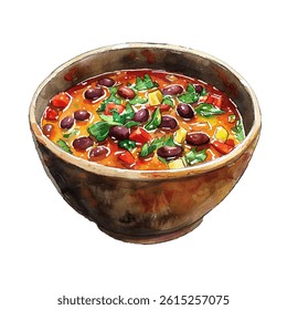 ribollita vector illustration in watercolour style