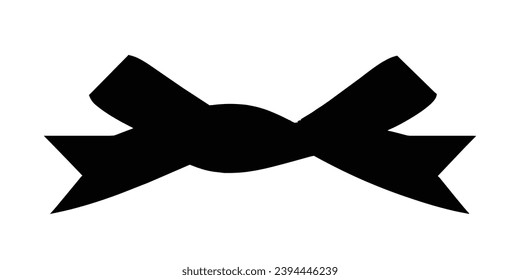Ribon Silhouette. Ribon vector illustration.