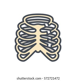 ribs broken bones icon