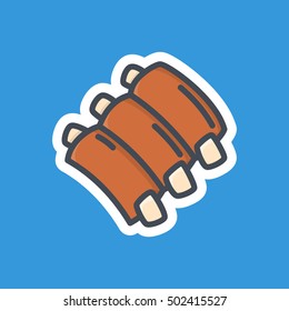 Ribs Food Icon Stickers Meat