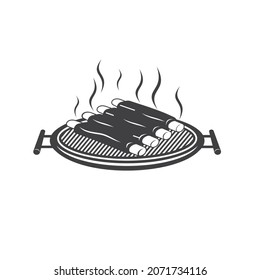 costillas e ilustración de parrilla, arte vectorial.
