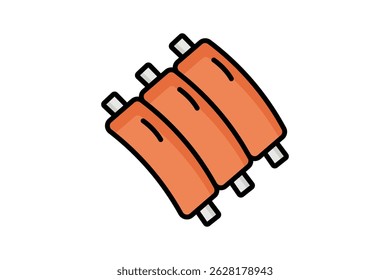Ribs icon. colored outline icon style. icon related to food. meat elements vector illustration