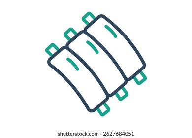 Ribs icon. line icon style. icon related to food. meat elements vector illustration