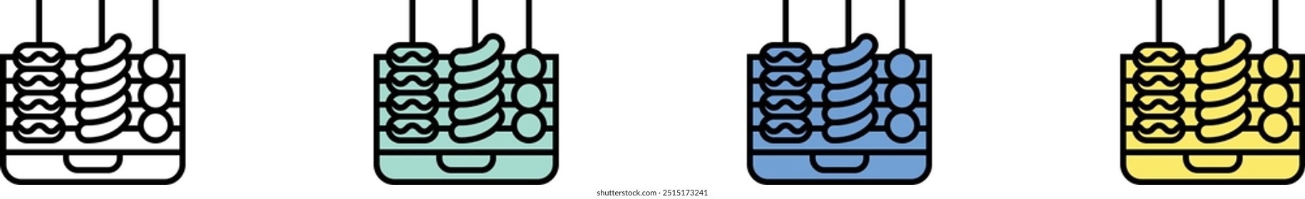 ribs icon. Outline, Green, Blue and Yellow Style Design Isolated On White Background