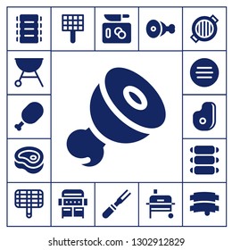  ribs icon set. 17 filled ribs icons.  Simple modern icons about  - Ribs, Grill, Meat, Chop