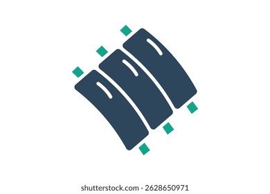 Ribs icon. solid icon style. icon related to food. meat elements vector illustration