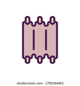 estilo de contorno relleno de ilustración vectorial de icono de costillas. conjunto de iconos de alimentos.