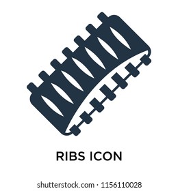 Ribs icon vector isolated on white background, Ribs transparent sign