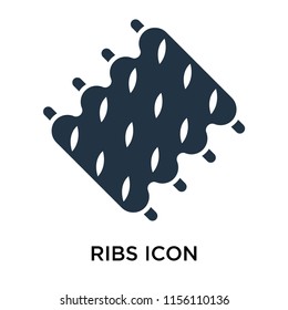 Ribs icon vector isolated on white background, Ribs transparent sign