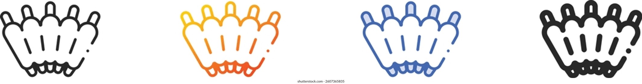 ribs icon.Thin Linear, Gradient, Blue Stroke and bold Style Design Isolated On White Background