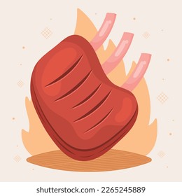 ribs meat bbq onfire icon
