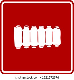 ribs meat red vector sign