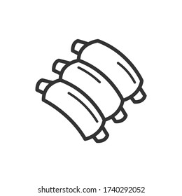 Ribs outline icon. Food meat. Vector Illustration.